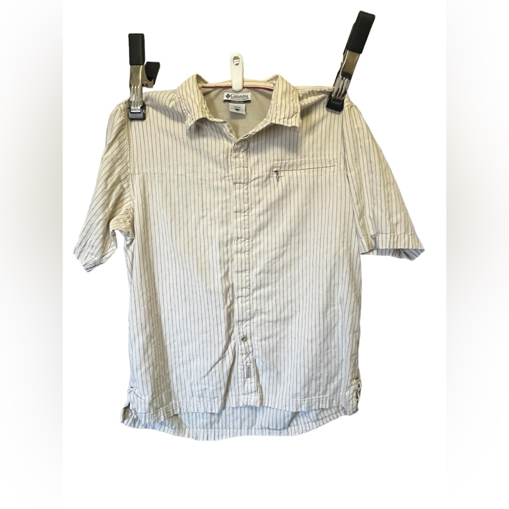 Beige Columbia Casual Sports Wear Men Shirt